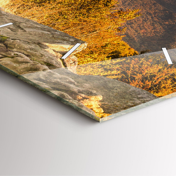 Square glass wall clock Bieszczady Mountains