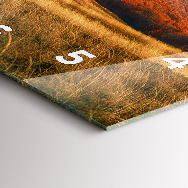Square glass wall clock Mountain landscape
