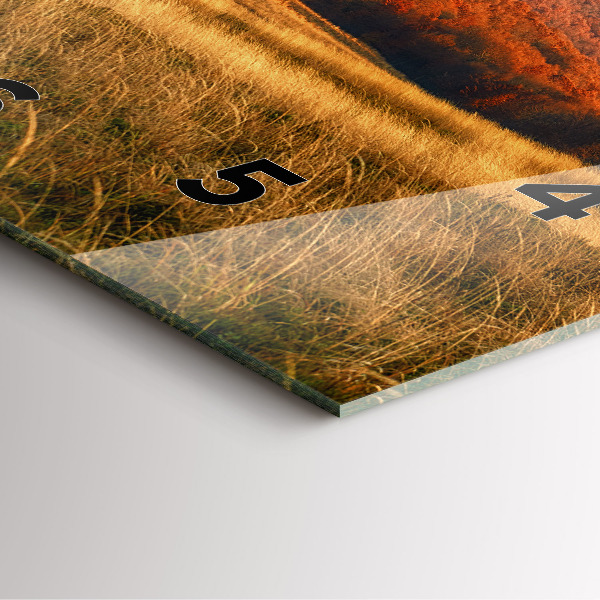 Square glass wall clock Mountain landscape