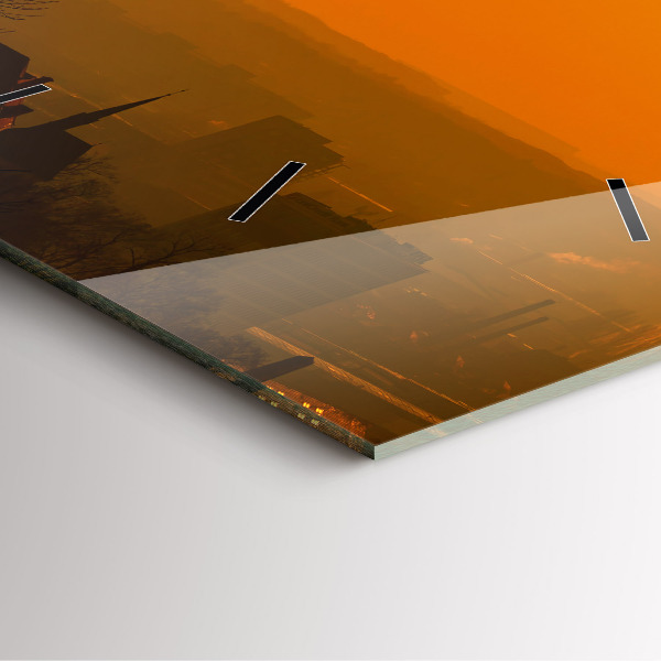 Square glass wall clock View of the Brno Cathedral