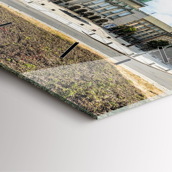 Square glass wall clock Panorama of the city of Ostrava