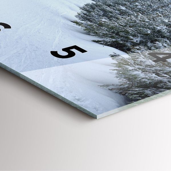 Square glass wall clock Czech Giant Mountains in winter