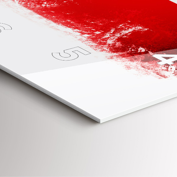 Square glass wall clock Czech flag