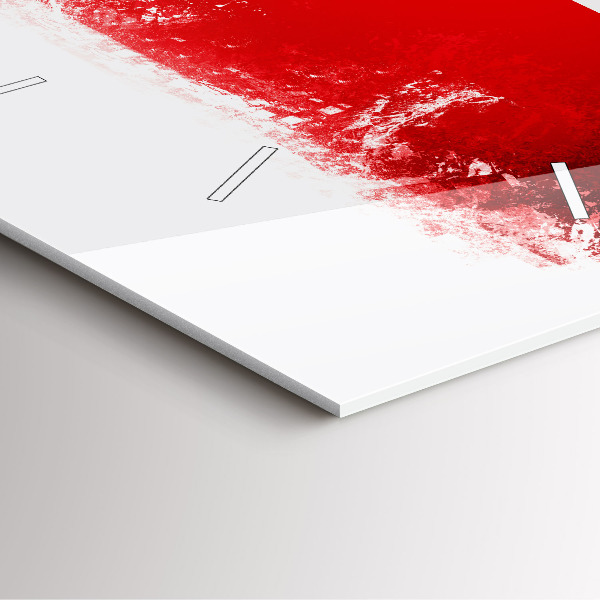 Square glass wall clock Czech flag