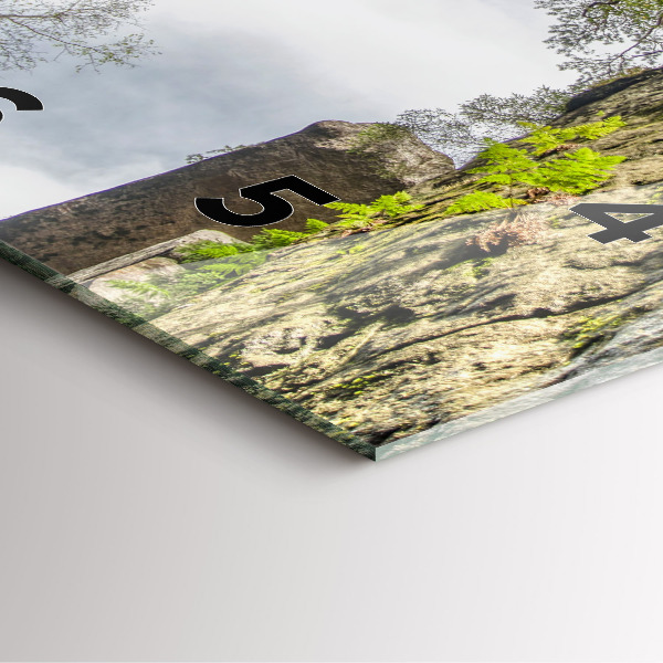 Square glass wall clock Rock city in the Czech Republic