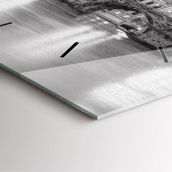 Square glass wall clock Charles Bridge in Prague