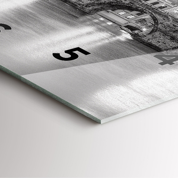 Square glass wall clock Charles Bridge in Prague