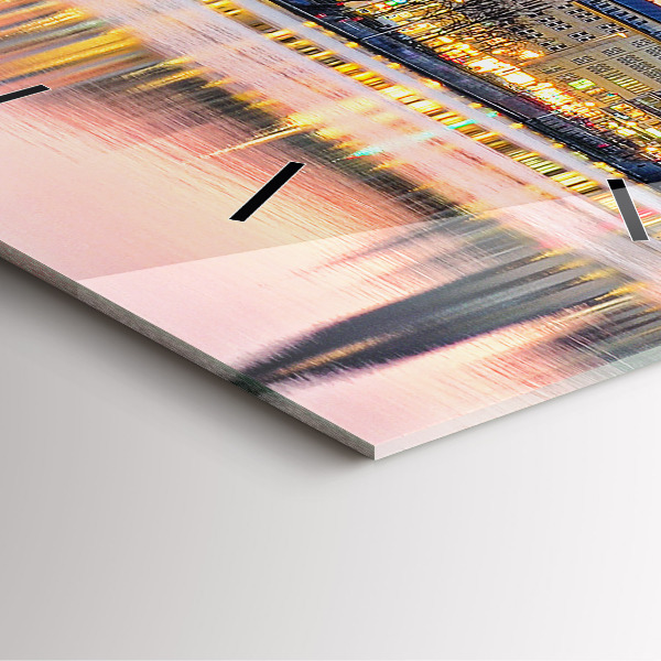 Square glass wall clock Alster in Hamburg