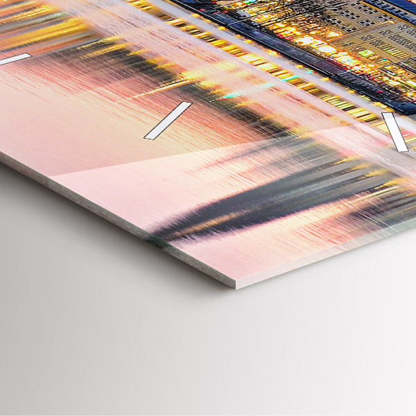 Square glass wall clock Alster in Hamburg