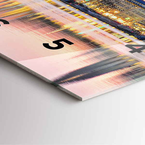 Square glass wall clock Alster in Hamburg