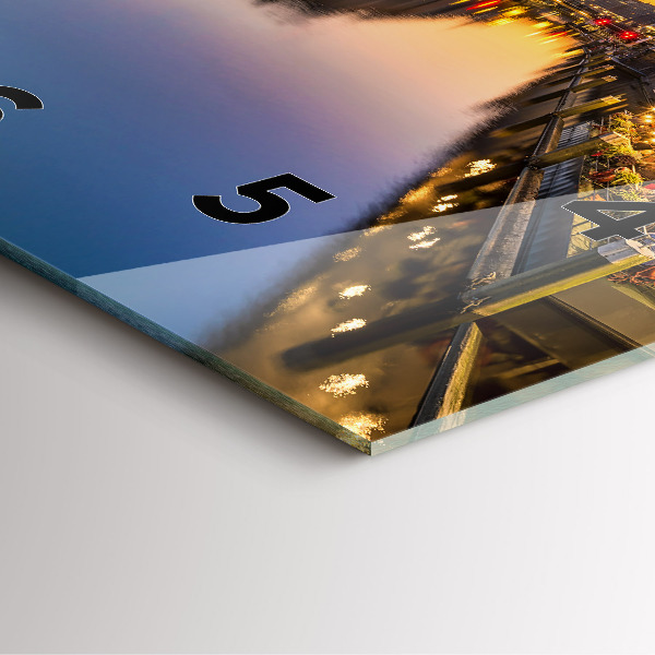 Square glass wall clock Hamburg City Hall