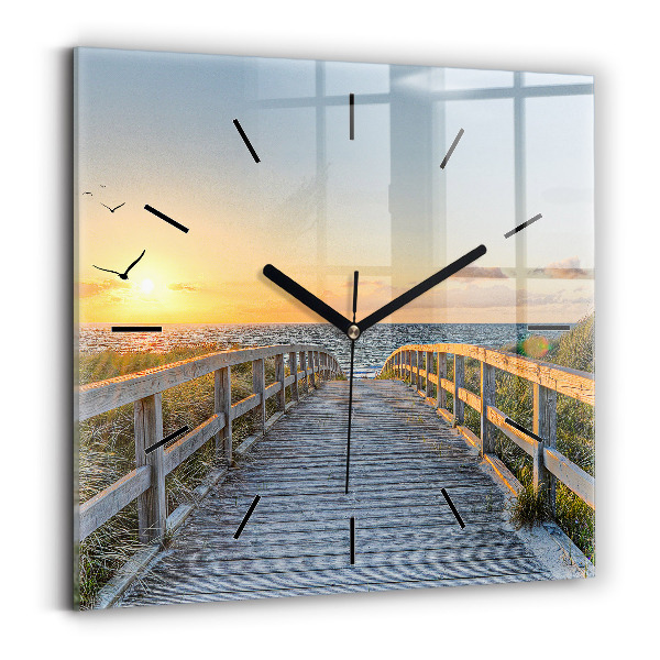 Square glass wall clock Beach Holidays