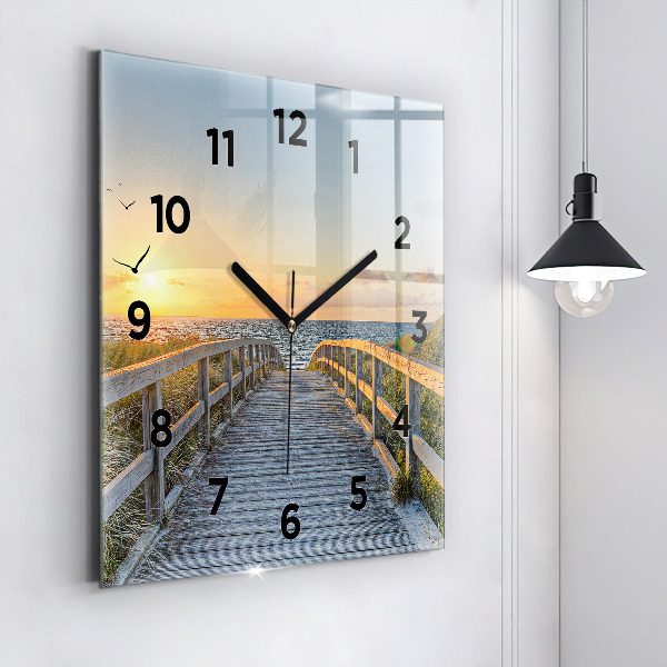 Square glass wall clock Beach Holidays