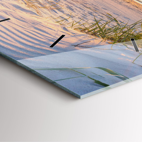 Square glass wall clock Sunset over the sea
