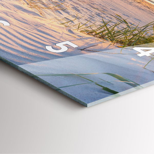 Square glass wall clock Sunset over the sea