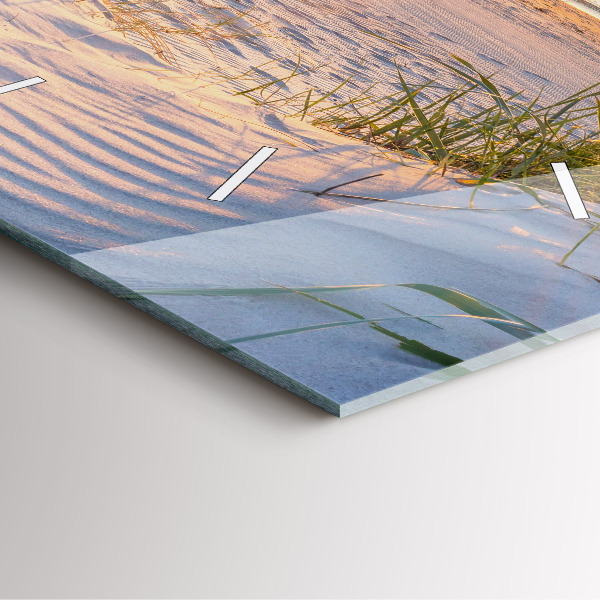 Square glass wall clock Sunset over the sea