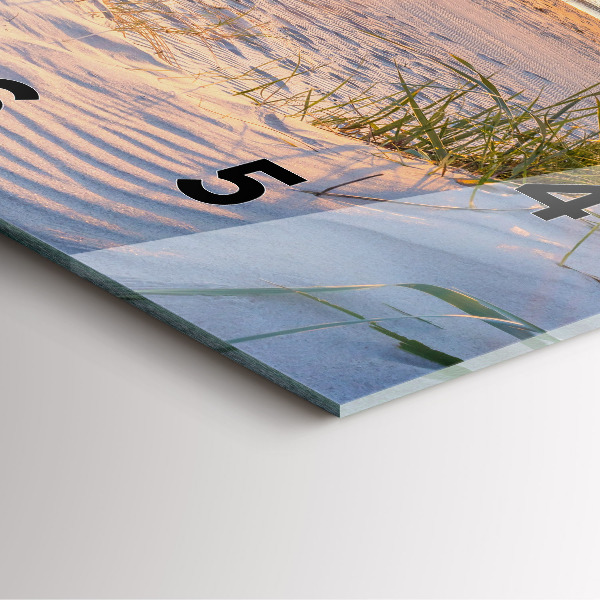 Square glass wall clock Sunset over the sea