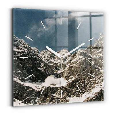 Square glass wall clock Watzmann Mountains