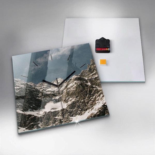 Square glass wall clock Watzmann Mountains