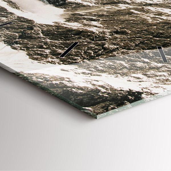 Square glass wall clock Watzmann Mountains