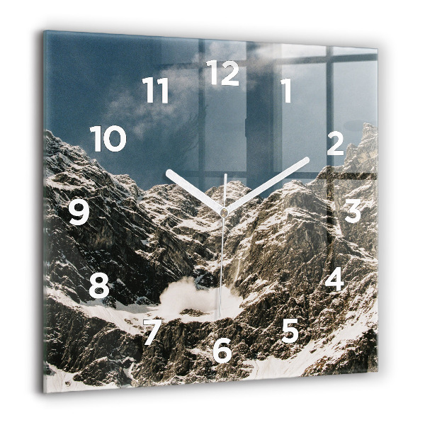 Square glass wall clock Watzmann Mountains
