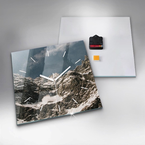 Square glass wall clock Watzmann Mountains