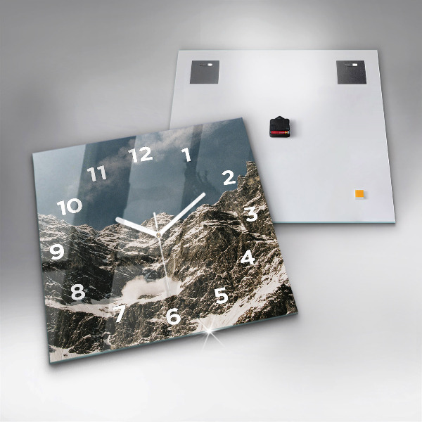 Square glass wall clock Watzmann Mountains