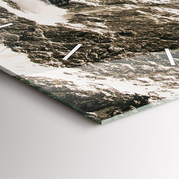 Square glass wall clock Watzmann Mountains