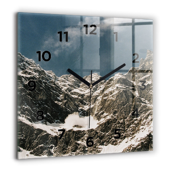 Square glass wall clock Watzmann Mountains