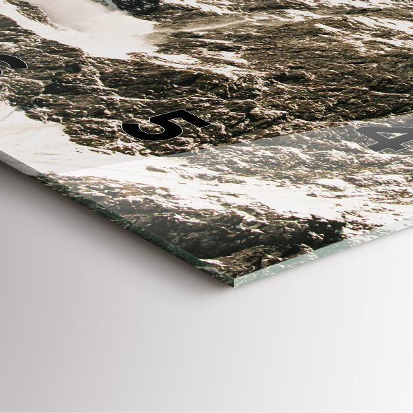 Square glass wall clock Watzmann Mountains