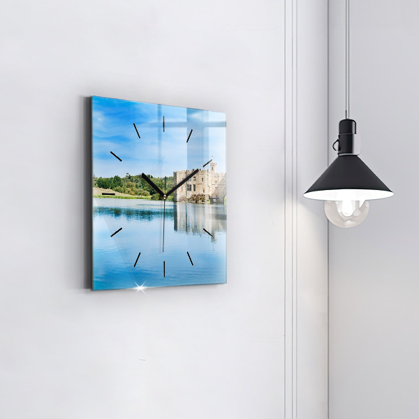 Square glass wall clock Leeds Castle