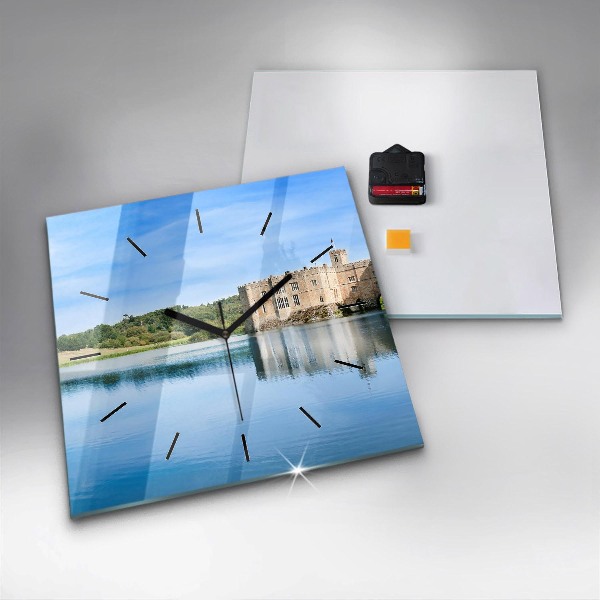 Square glass wall clock Leeds Castle