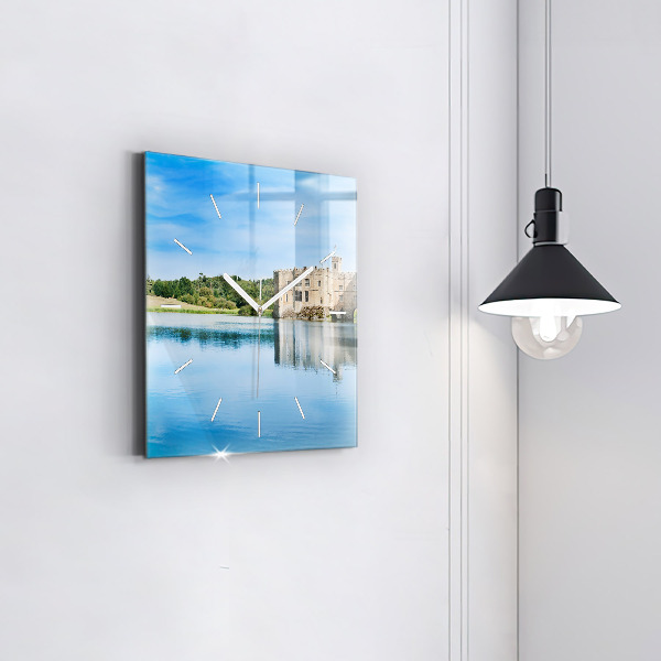 Square glass wall clock Leeds Castle