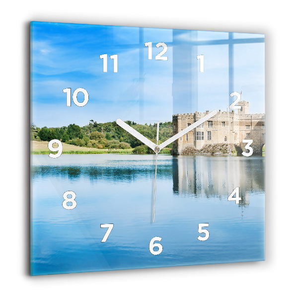 Square glass wall clock Leeds Castle