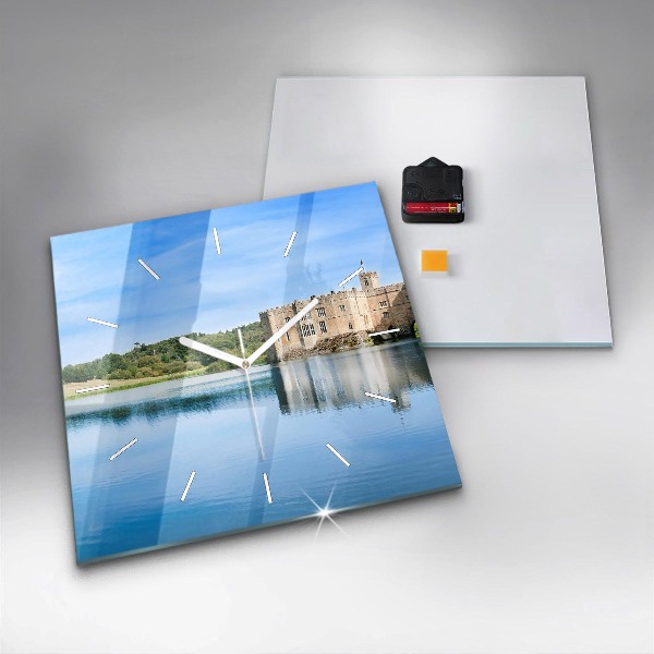 Square glass wall clock Leeds Castle