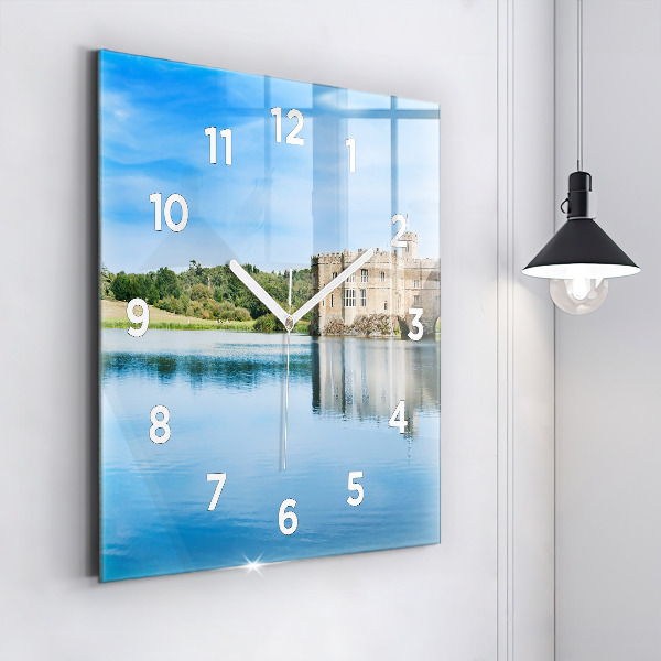 Square glass wall clock Leeds Castle