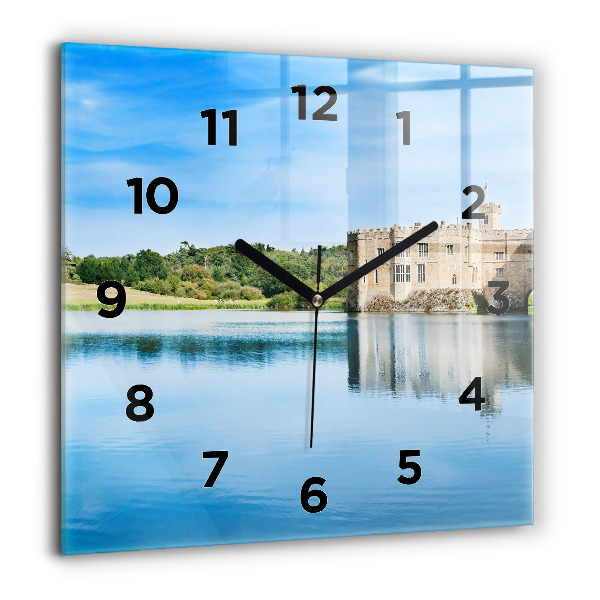 Square glass wall clock Leeds Castle