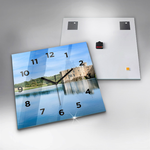 Square glass wall clock Leeds Castle