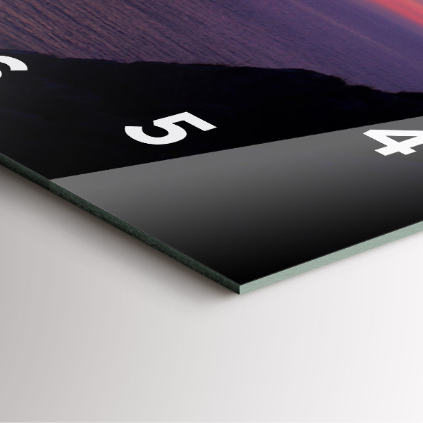 Square glass wall clock Stone head