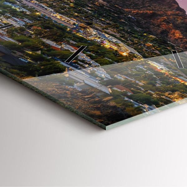 Square glass wall clock Mountain Landscape