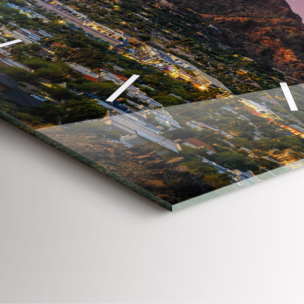 Square glass wall clock Mountain Landscape