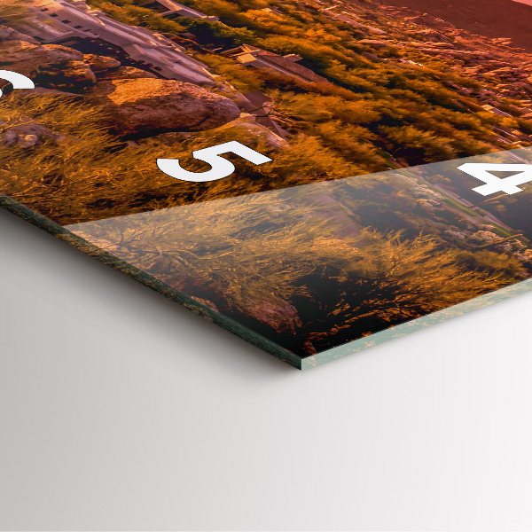 Square glass wall clock North Scottsdale Sunset