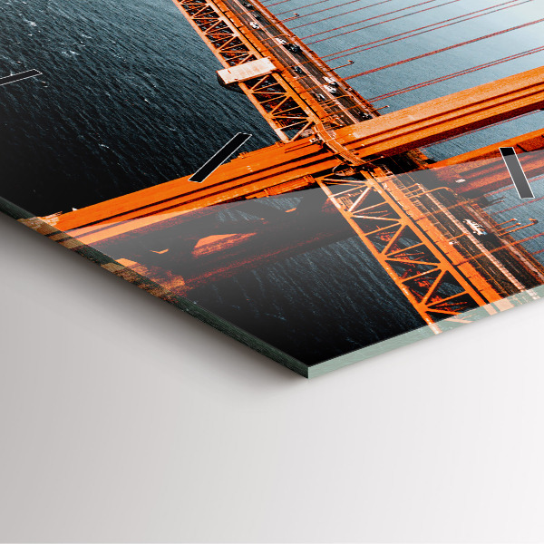 Square glass wall clock Golden Gate Bridge