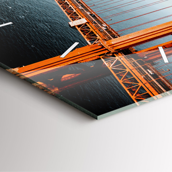 Square glass wall clock Golden Gate Bridge