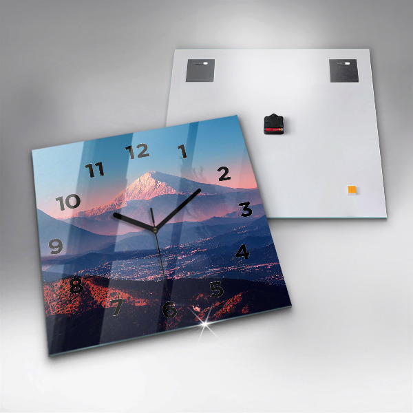 Square glass wall clock Mountains in San Antonio USA