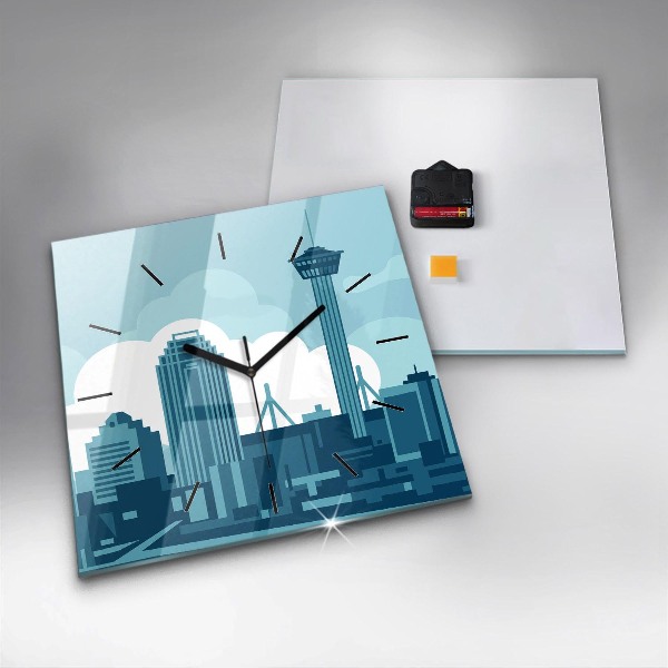 Square glass wall clock Architecture in the USA