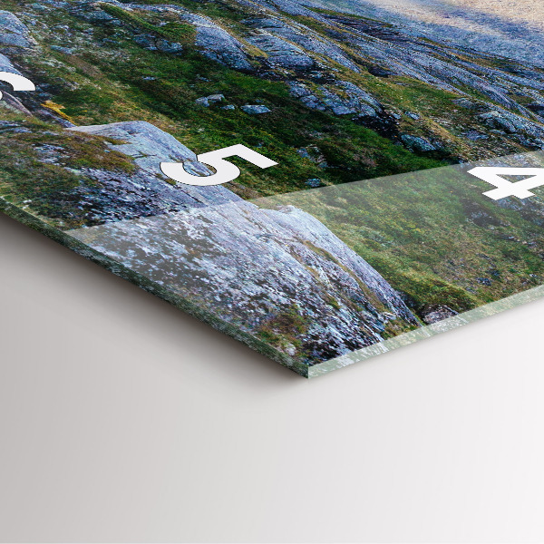 Square glass wall clock Rocky Landscape