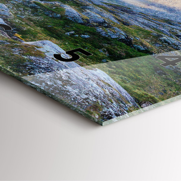 Square glass wall clock Rocky Landscape