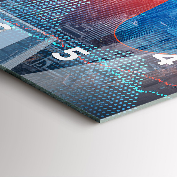 Square glass wall clock Skyscrapers in Philadelphia