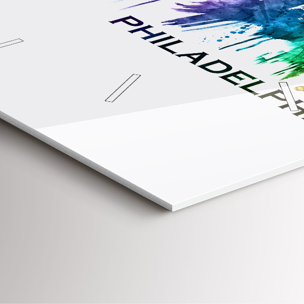 Square glass wall clock Colorful Philadelphia